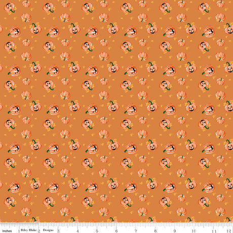 Cobweb Cottage Pumpkin Toss Orange Sparkle Quilt Fabric - Riley Blake Designs - Melissa Mortenson