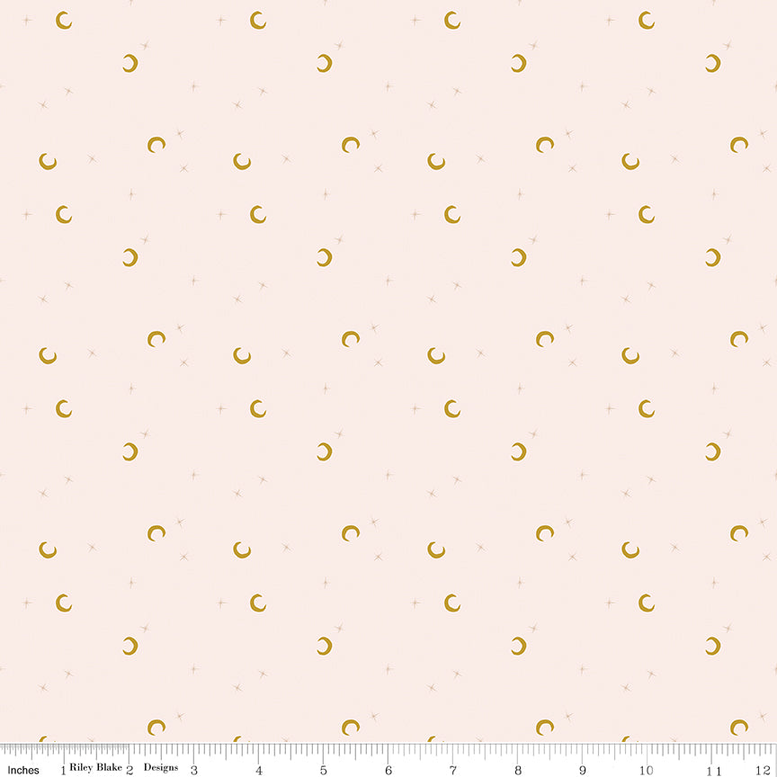 Cobweb Cottage Moon and Stars Champagne Pink Sparkle Quilt Fabric by Cobweb Cottage — Melissa Mortenson