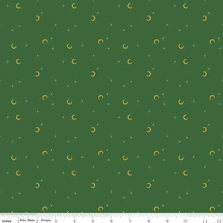 Cobweb Cottage Moon and Stars Pickle Sparkle Quilt Fabric - Riley Blake Designs - Melissa Mortenson