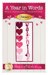 A Year in Words Wall Hanging Valentine February by Shabby Fabrics