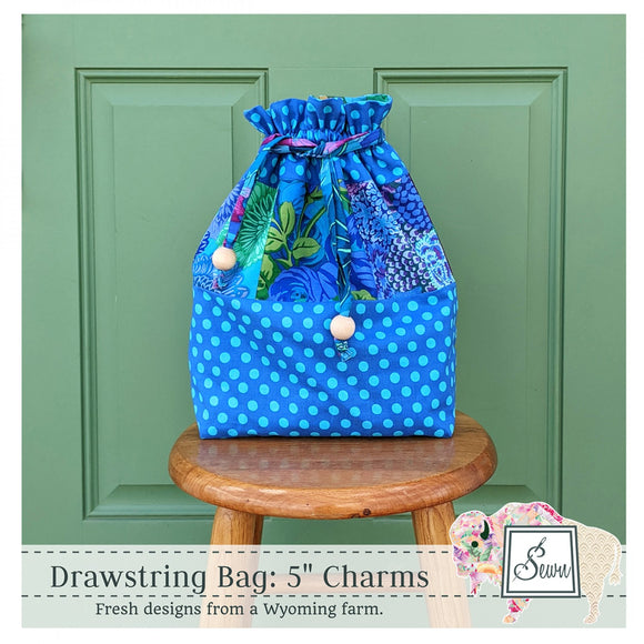 Drawstring Bag 5in Charms Pattern by Sewn Wyoming