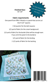 Back of the Easy Peasy Panel Pattern by Sweet Janes Quilting and Design