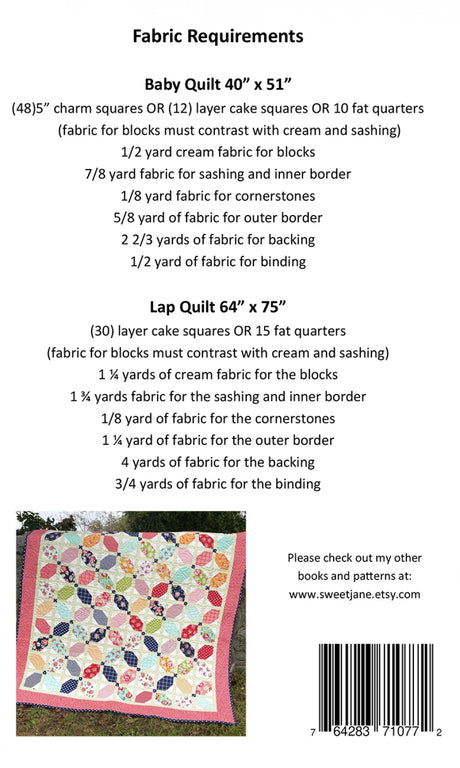 Back of the Pathways Quilt Pattern by Sweet Janes Quilting and Design