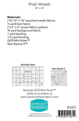 Back of the Posh Wreath Quilt Pattern by Sew Kind of Wonderful