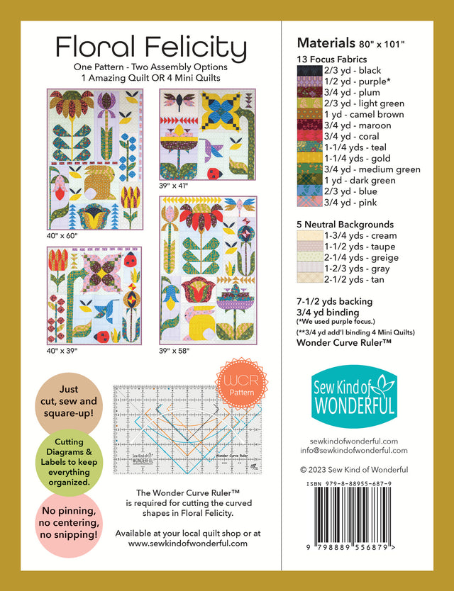 Floral Felicity Sampler Book – Quilting Books Patterns and Notions