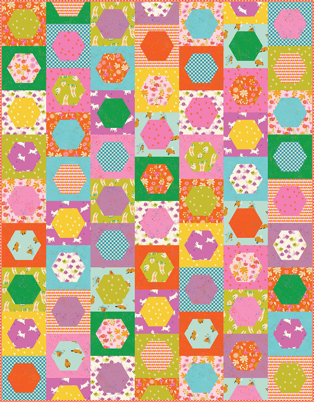 Hexie Square Quilt Pattern by Sew Mariana