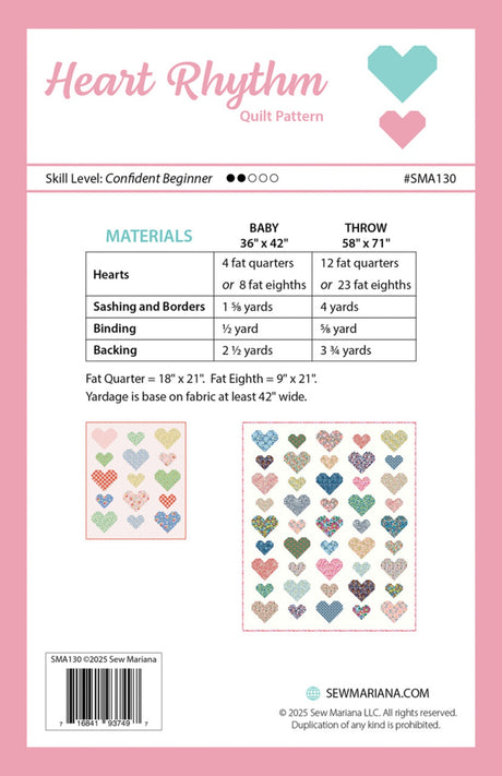 Back of the Heart Rhythm Quilt Pattern by Sew Mariana