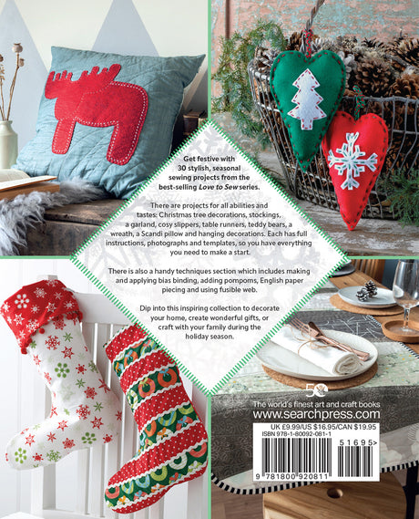 Back of the Sewing for Christmas by Search Press USA