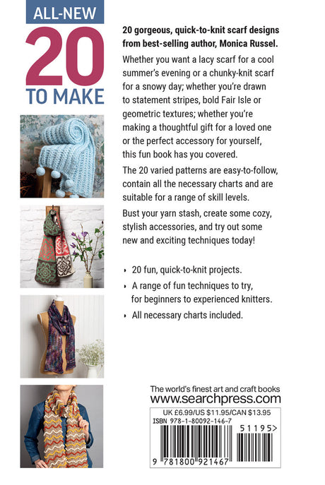 Back of the All-New 20 to Make: Scarves to Knit by Search Press USA