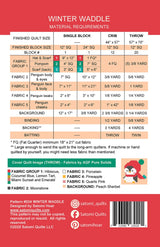 Back of the Winter Waddle Quilt Pattern by Satomi Quilts LLC