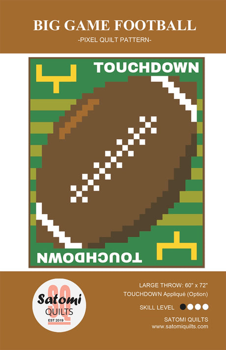 Big Game Football Quilt Pattern by Satomi Quilts LLC