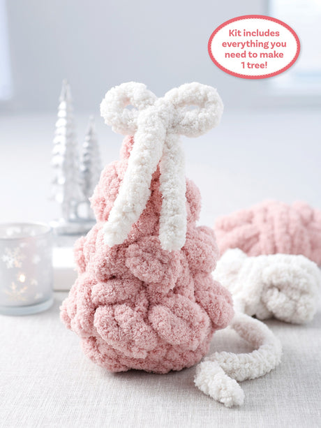 Back of the Super Simple Finger Knitting Kit Sugarplum Christmas Tree by Schiffer Publishing