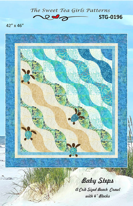 Baby Steps - A Crib Sized Beach Crawl with 4" Blocks by Cora's Quilts