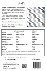 Back of the Surf'n Quilt Pattern by Sweet Tea Girls Patterns