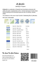 Back of the La Jardin Quilt Pattern by Sweet Tea Girls Patterns