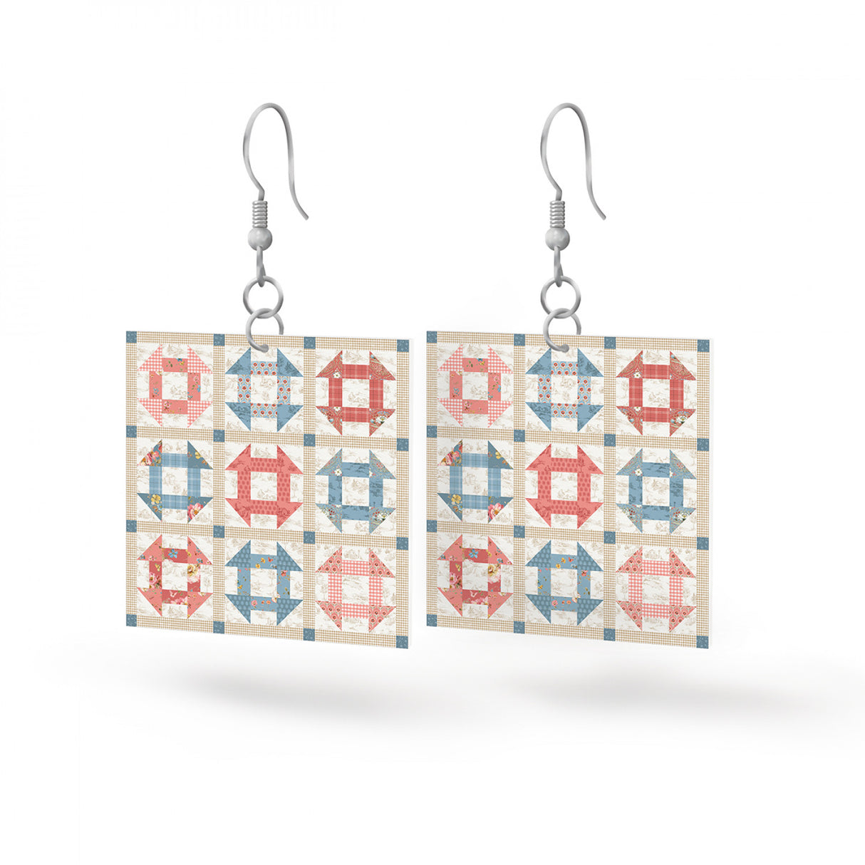 Leather Square Earrings Countryside by Riley Blake Designs