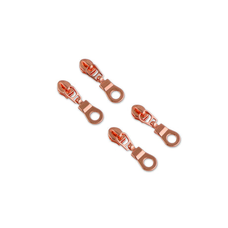 Four #3 Donut Zipper Pulls - Rose Gold by Sallie Tomato
