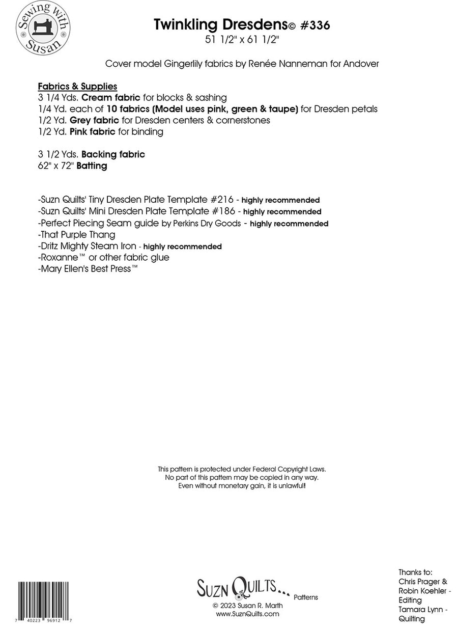 Twinkling Dresdens Quilt Pattern – Quilting Books Patterns and Notions