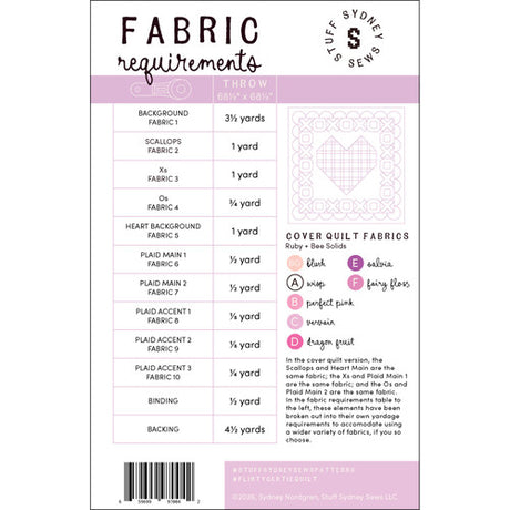 Back of the Flirty Gertie quilt pattern by Stuff Sydney Sews Quilt Co.