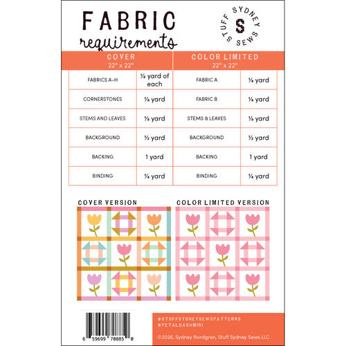 Back of the Petal Dash quilt pattern by Stuff Sydney Sews Quilt Co.