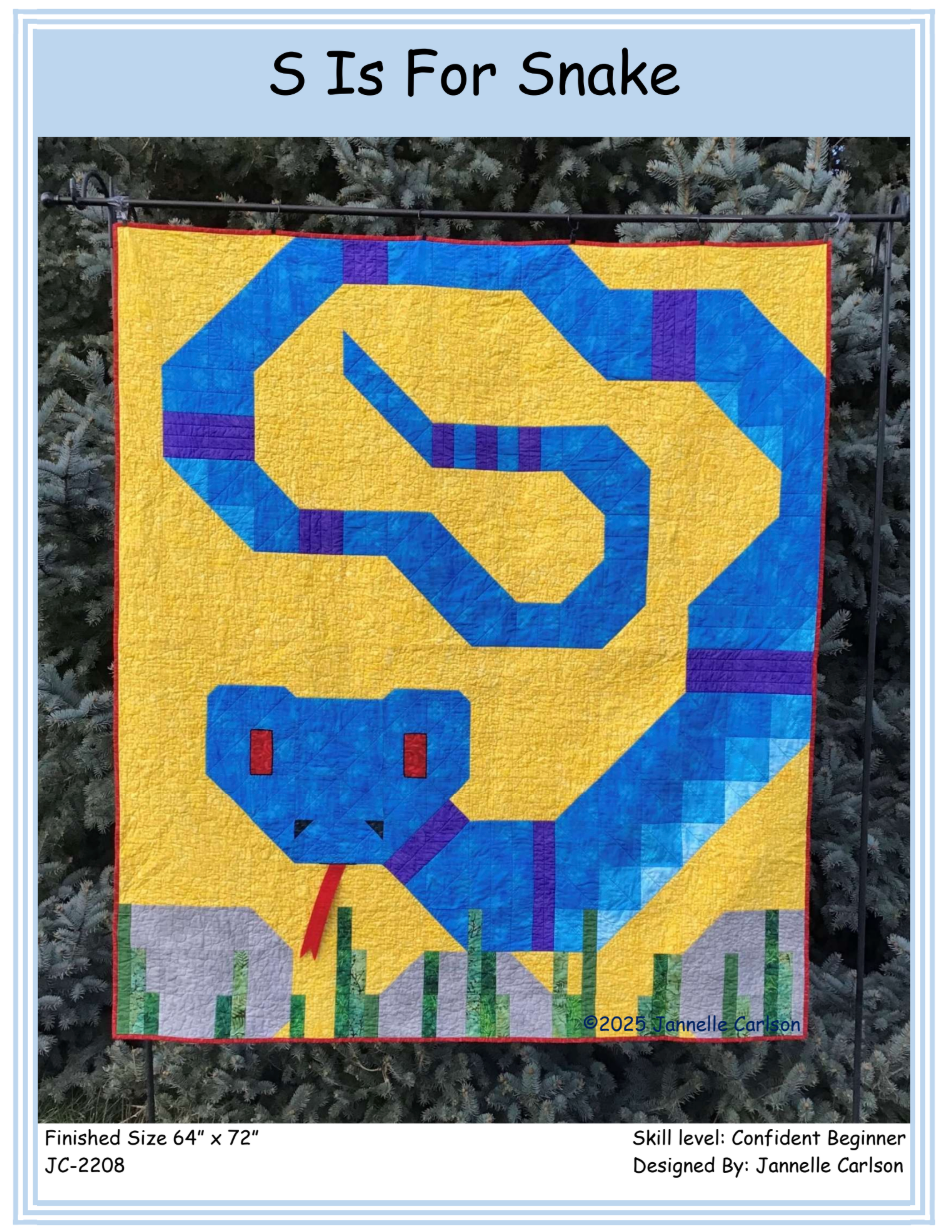 S Is For Snake Downloadable Pattern by Jannelle Carlson