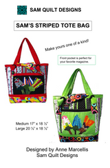 Sam's Striped Tote Bag Downloadable Pattern by Sam Quilt Designs