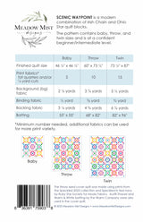 Back of the Scenic Waypoint Quilt Pattern by Meadow Mist Designs