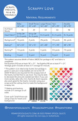 Back of the Scrappy Love Downloadable Pattern by Penny Spool Quilts Pattern