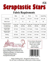 Back of the Scraptastic Stars Downloadable Pattern by Happy Quilting Melissa Corry