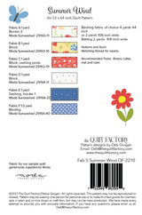 Back of the Summer Wind Quilt Pattern by The Quilt Factory