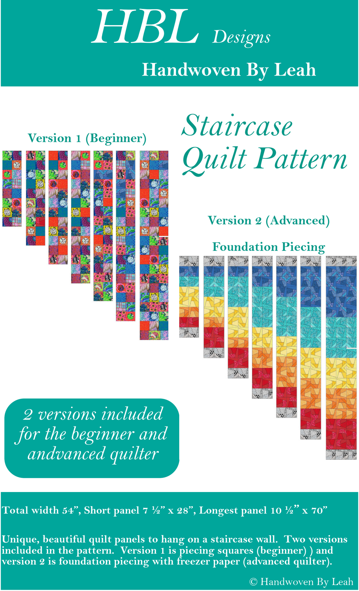 Staircase Quilt Panel Downloadable Pattern