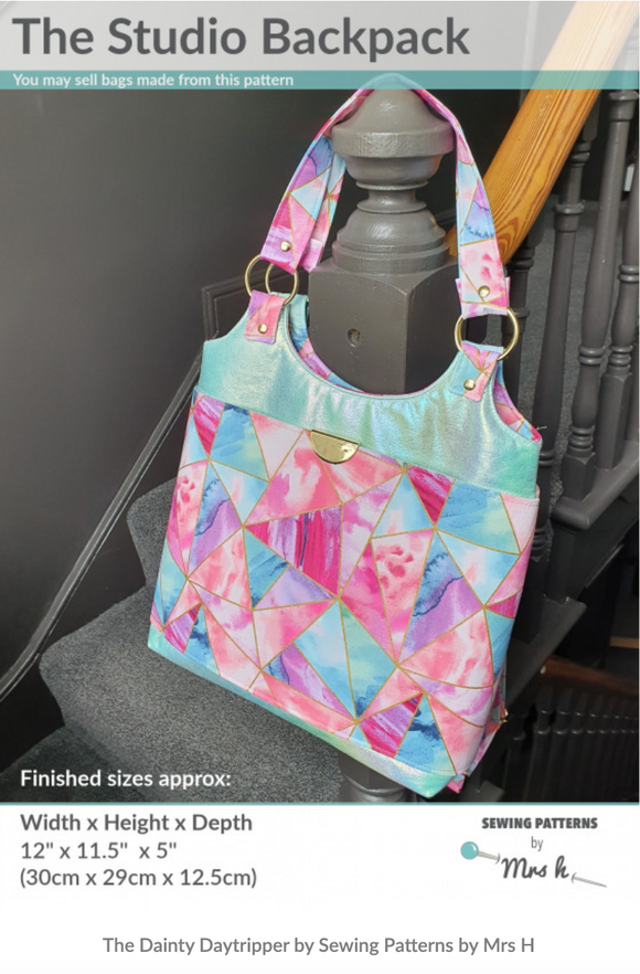 Studio Backpack Sewing Pattern by Sewing Patterns by Mrs H