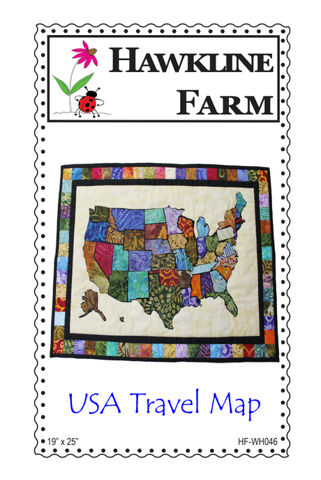 USA Travel Map Downloadable Pattern by Hawkline Farm Mary McRae