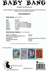 Back of the Baby Bang Quilt Pattern by Black Cat Creations