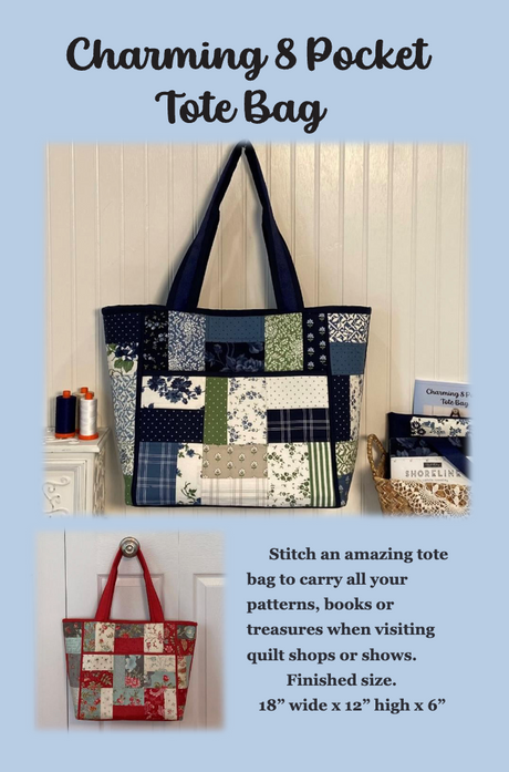 Charming 8 Pocket Tote Bag Pattern by J. Minnis Designs