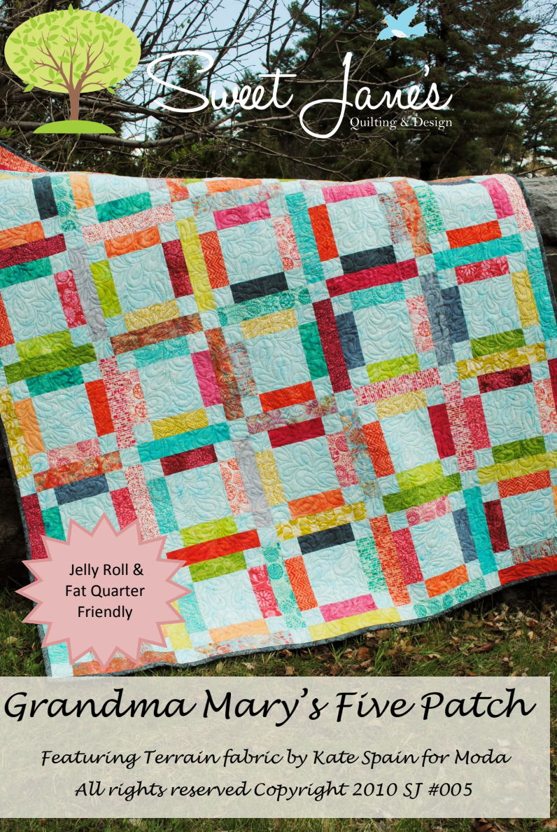 Grandmas Marys Five Patch Downloadable Pattern by Sweet Janes Quilting and Design