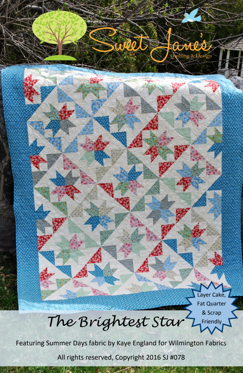 The Brightest Star Final Downloadable Pattern by Sweet Janes Quilting and Design