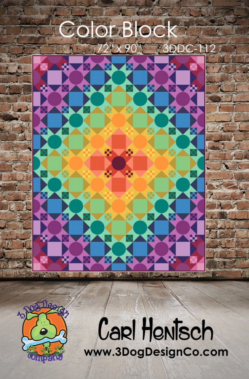 Color Block Downloadable Pattern by 3 Dog Design Co Quilt Patterns