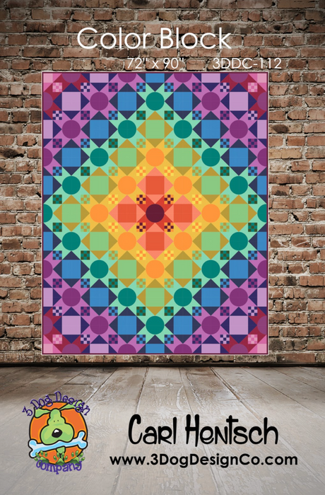 Color Block Downloadable Pattern by 3 Dog Design Co Quilt Patterns