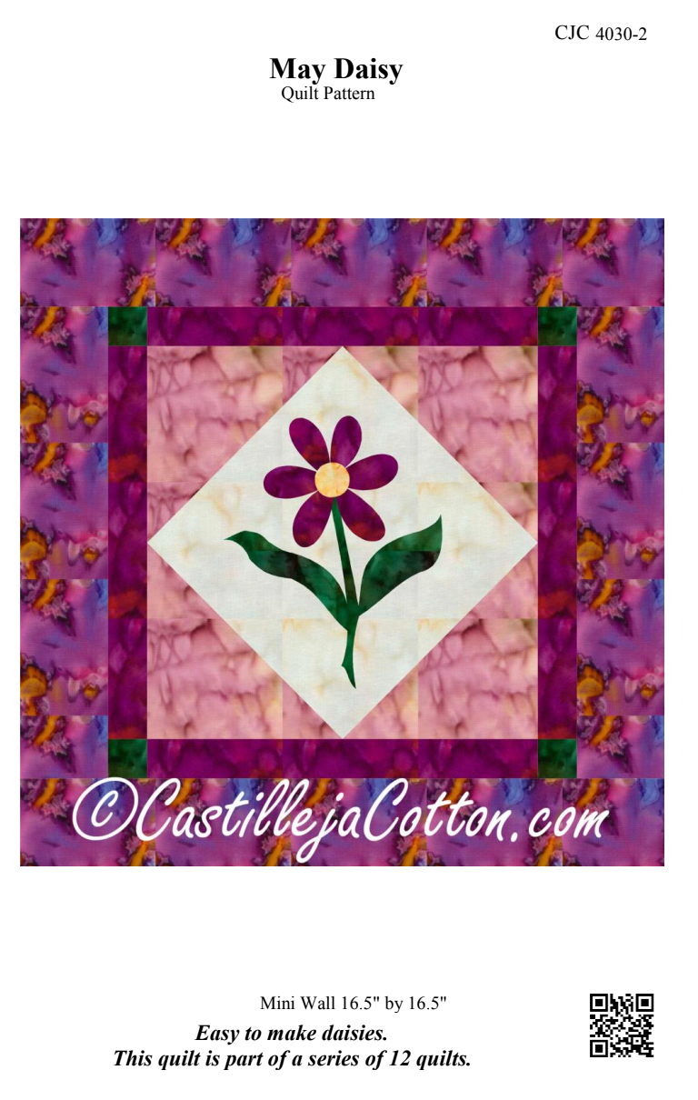 May Print Pattern May Daisy Downloadable Pattern – Quilting Books Patterns and Notions
