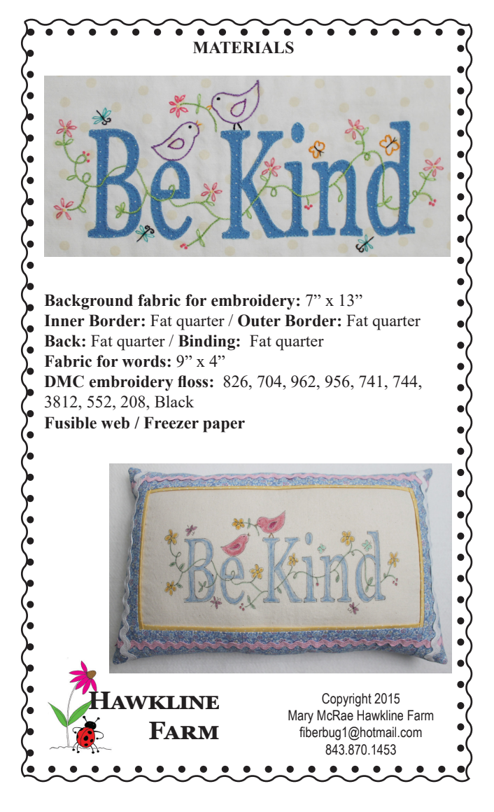 Kind Patterns Be Kind Downloadable Pattern – Quilting Books Patterns and Notions