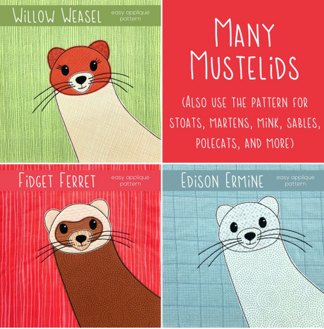 Mustelids  Downloadable Pattern by Shiny Happy World