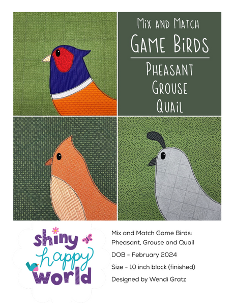 Game Birds Downloadable Pattern by Shiny Happy World