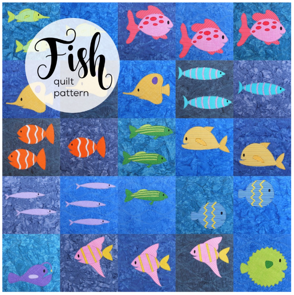 Fish Panel Quilt Tutorial Fish Quilt Downloadable Pattern – Quilting Books Patterns and Notions