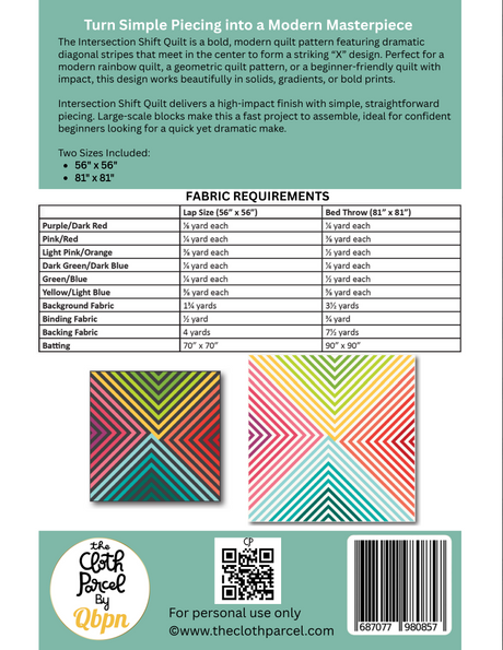 Back of the Intersection Shift Pattern by Cloth Parcel