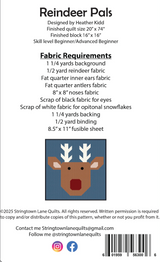 Back of the Reindeer Pals Downloadable Pattern by Stringtown Lane Quilts