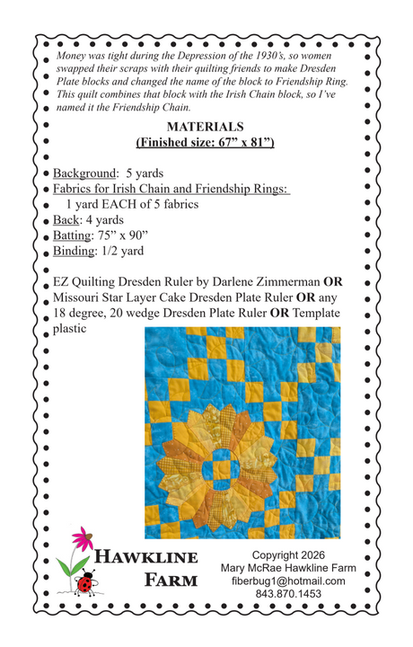 Back of the Friendship Chain Downloadable Pattern by Hawkline Farm Mary McRae