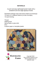 Back of the Hexie Sweatshirt Jacket Downloadable Pattern by Hawkline Farm Mary McRae