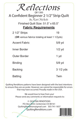 Back of the Reflections Downloadable Pattern by Quilting Renditions