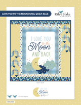 Love You to The Moon Panel Blue FREE Downloadable Pattern